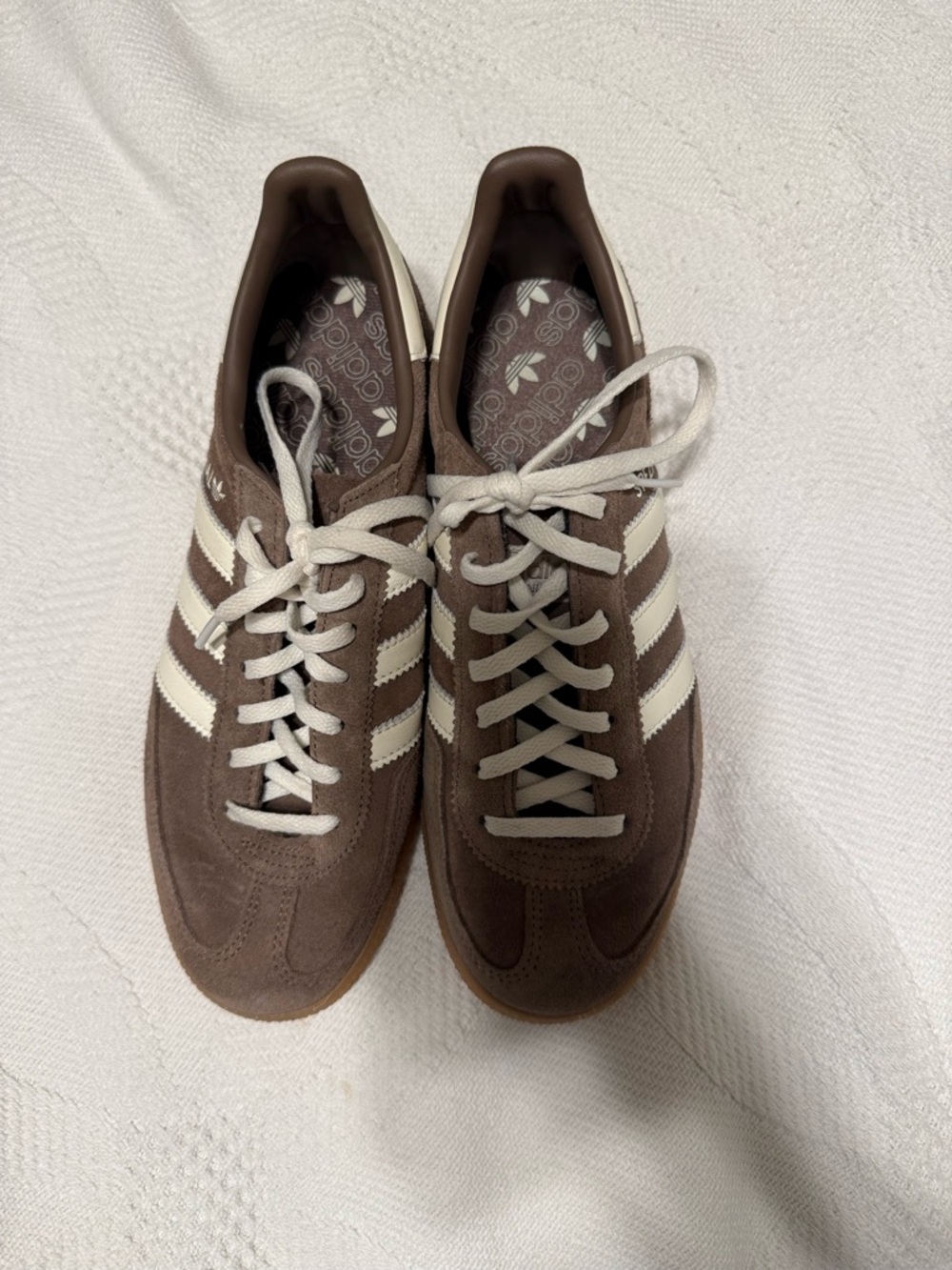 adidas Spezial Brown Suede Sneakers with Cream Stripes - Picture 2 of 3